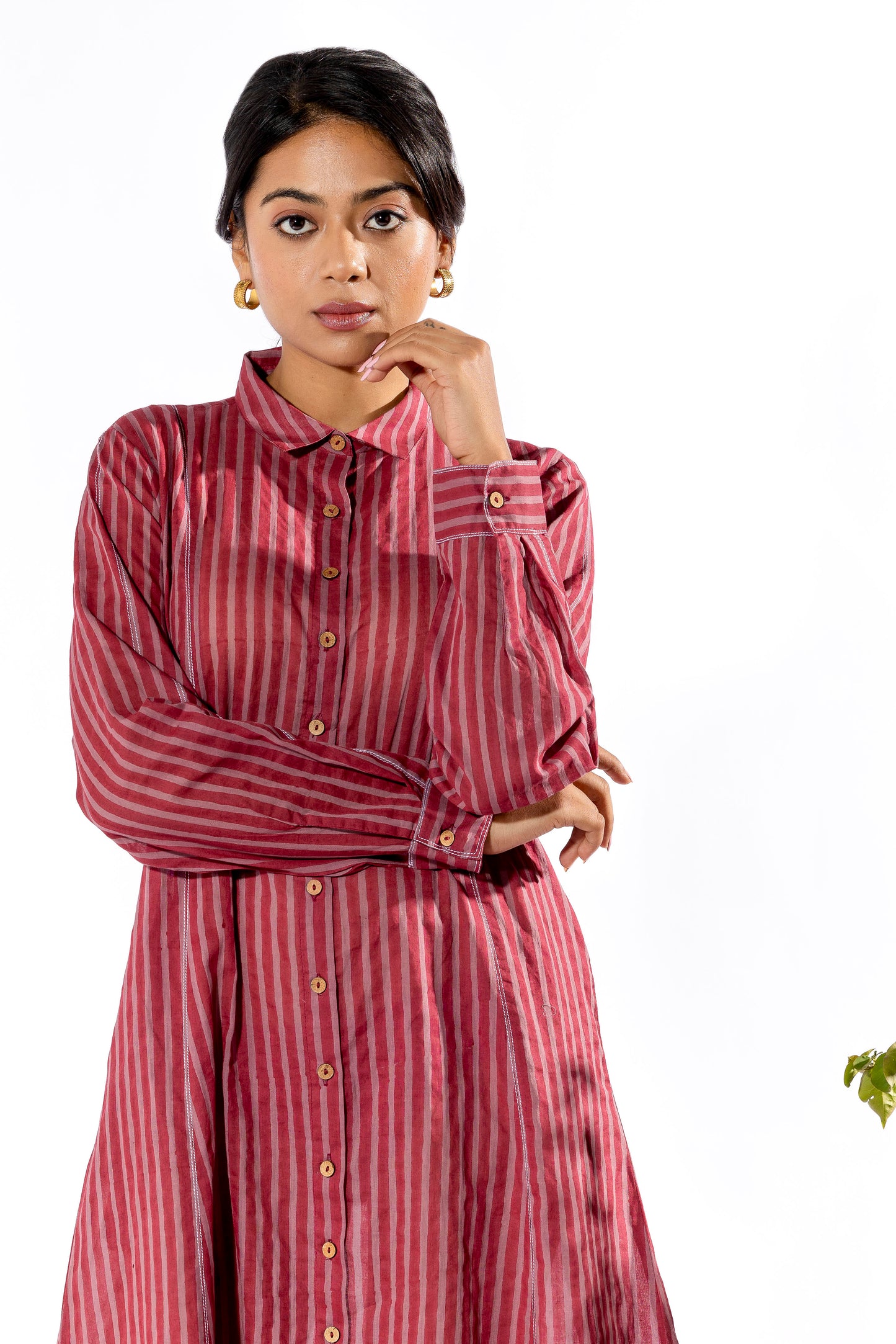 Pink hand block printed dress