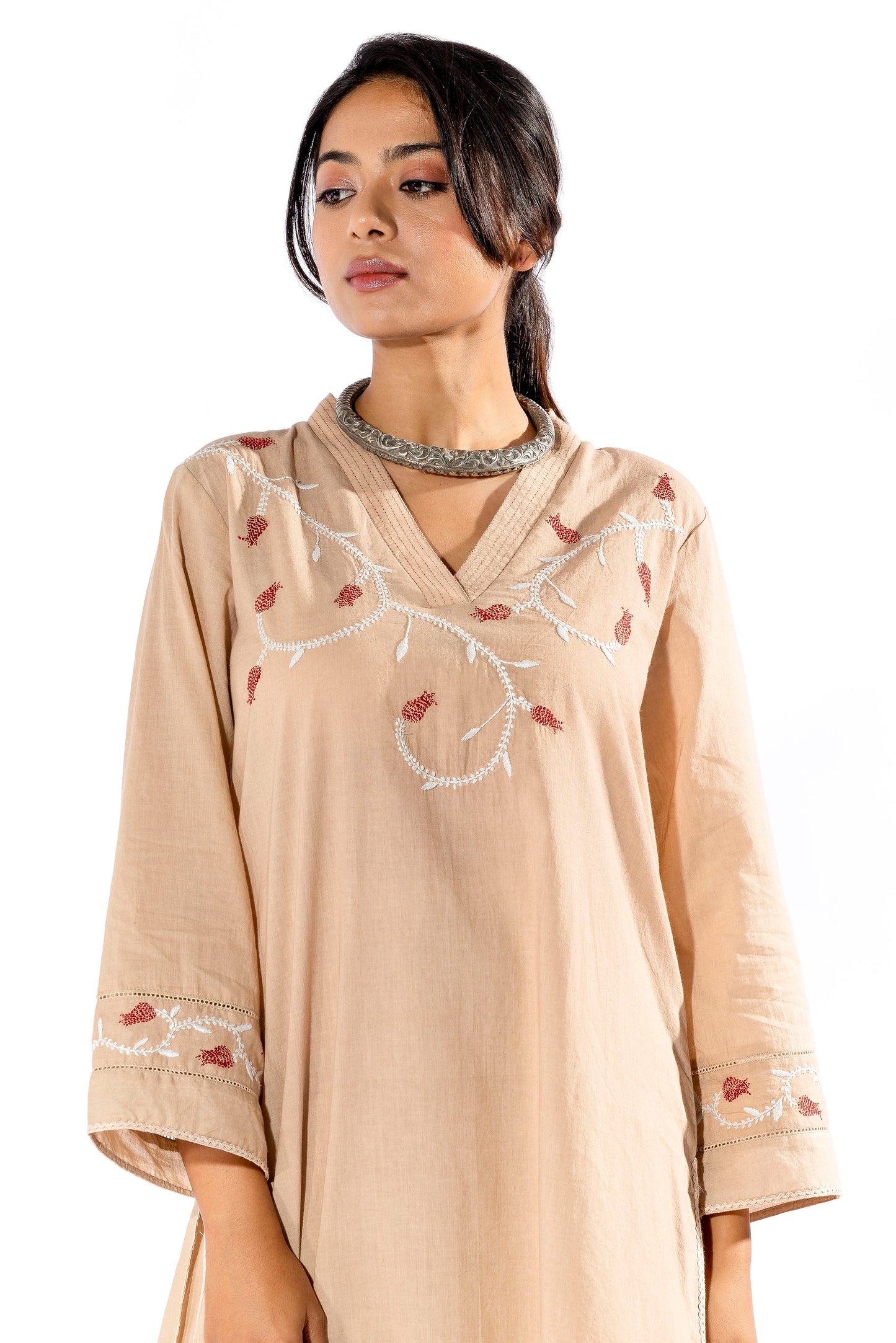Badami chikankari kurta