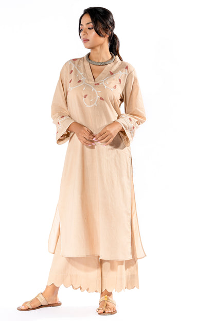 Badami chikankari kurta