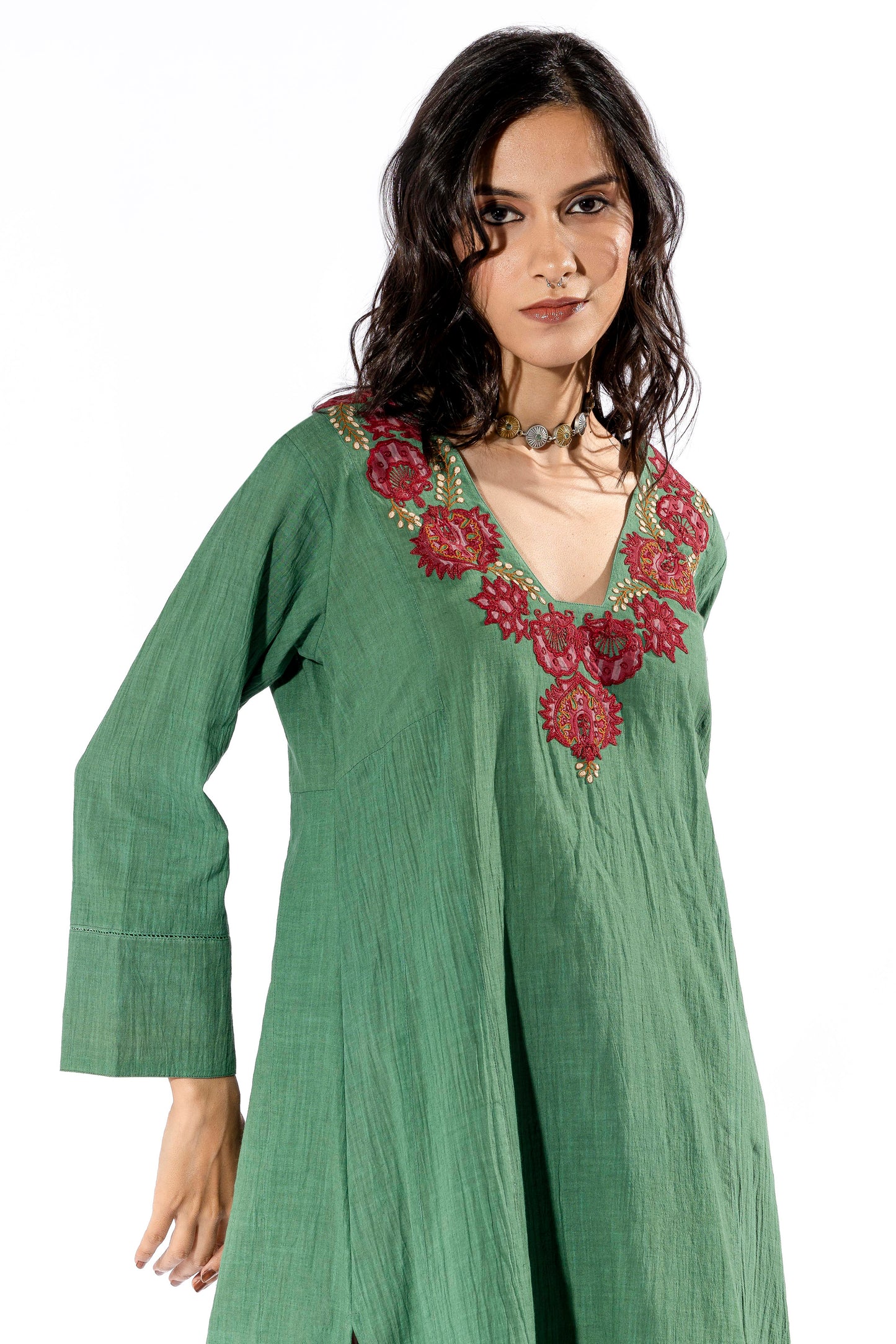 Khus embroidered Kurta