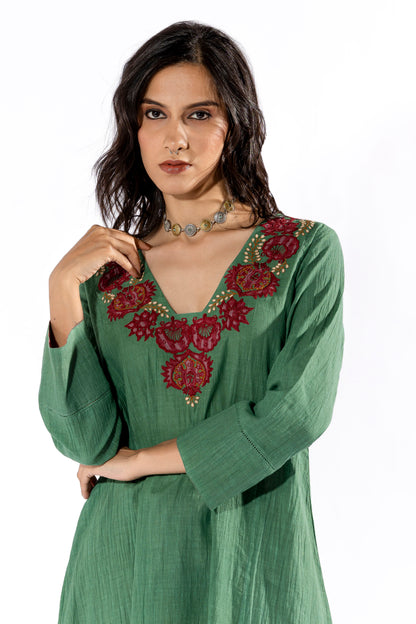 Khus embroidered Kurta