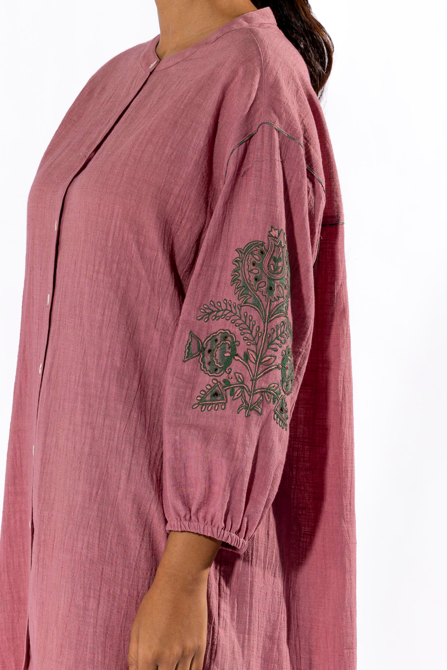 Beetroot embroidered Tunic