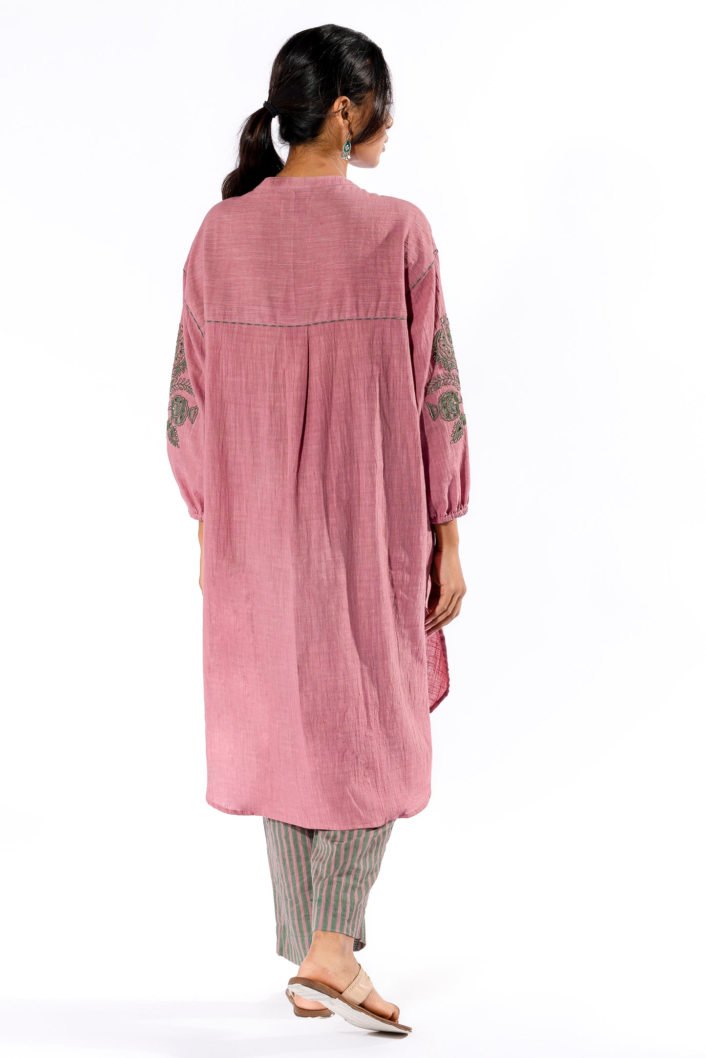 Beetroot embroidered Tunic