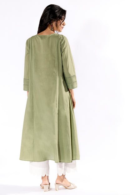 Green chikankari kurta