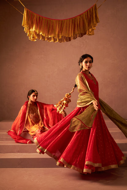 Chingari Rani Embroidered Kurta Set- Set of 3 - 3