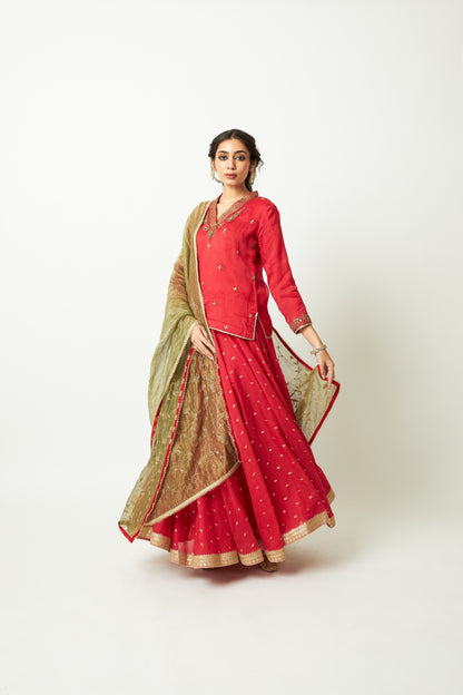 Chingari Rani Embroidered Kurta Set- Set of 3 - 9