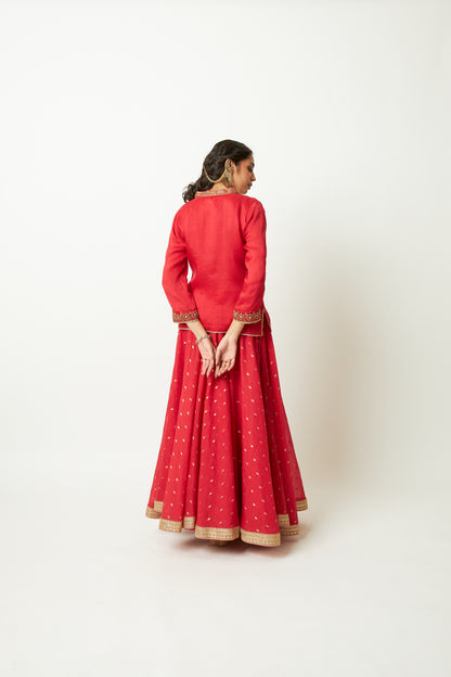 Chingari Rani Embroidered Kurta Set- Set of 3 - 12