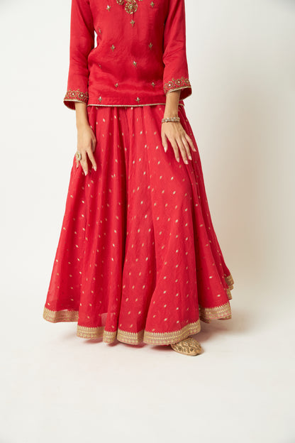 Chingari Rani Embroidered Kurta Set- Set of 3 - 15