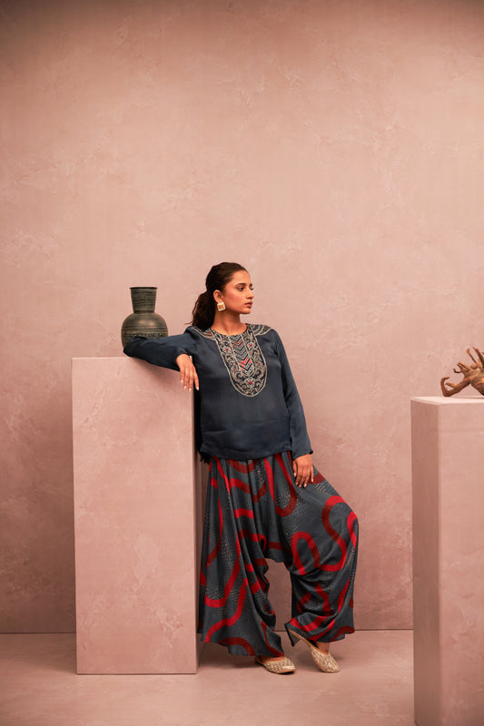Chulbuli Embroidered Co-ord Set- Set of 2 - 1