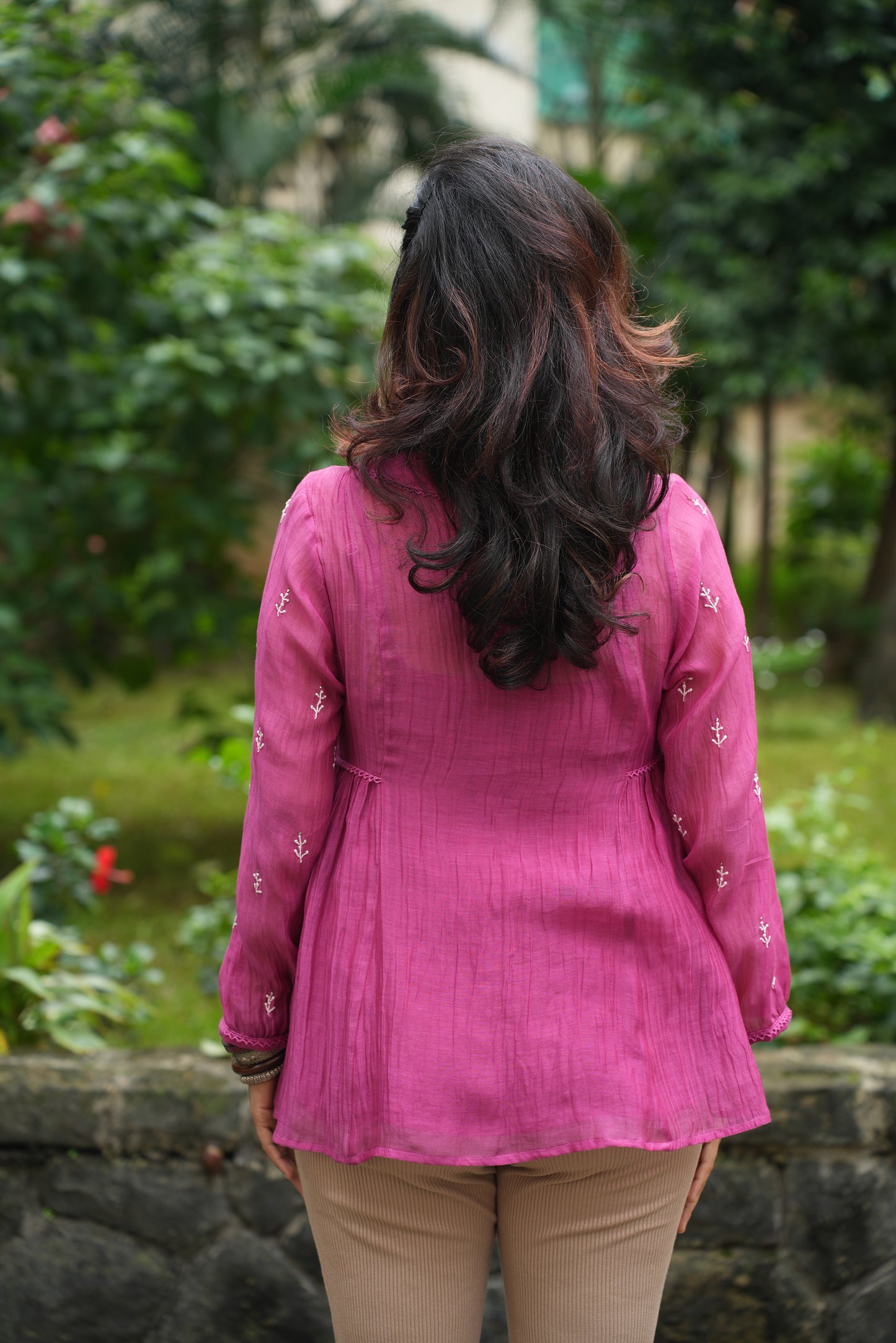 Origami chikankari top