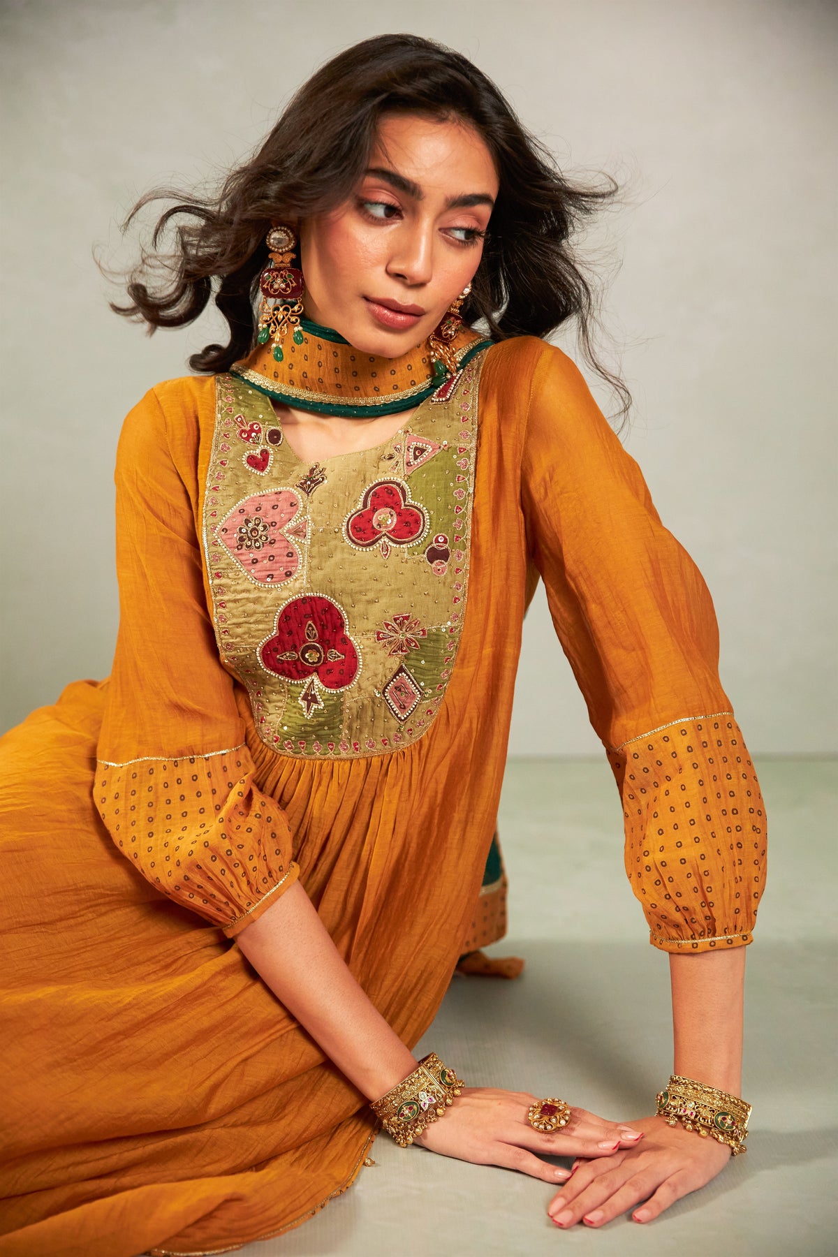 Genda Phool Embroidered Kurta Set- Set of 3
