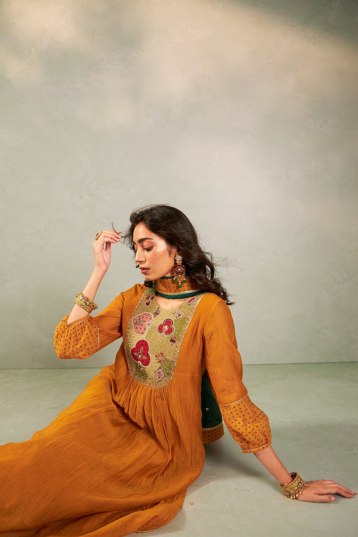 Genda Phool Embroidered Kurta Set- Set of 3