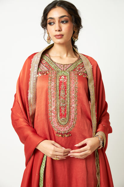 Gerua Bahaar Embroidered Dupatta - 2