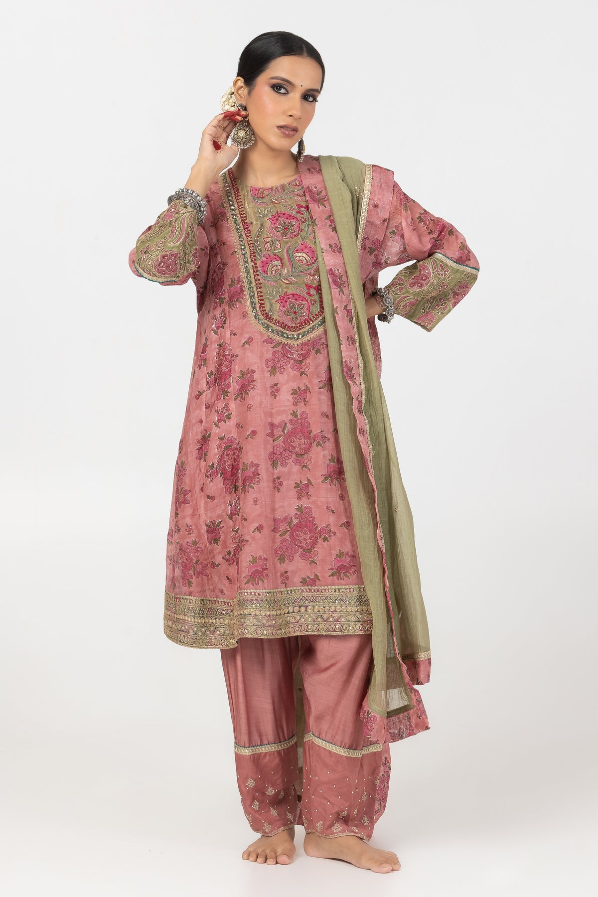 Gul-posh Hand Block Printed Kurta Set