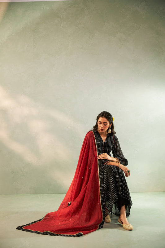Kaali Phuljhadi Embroidered Kurta Set- Set of 3