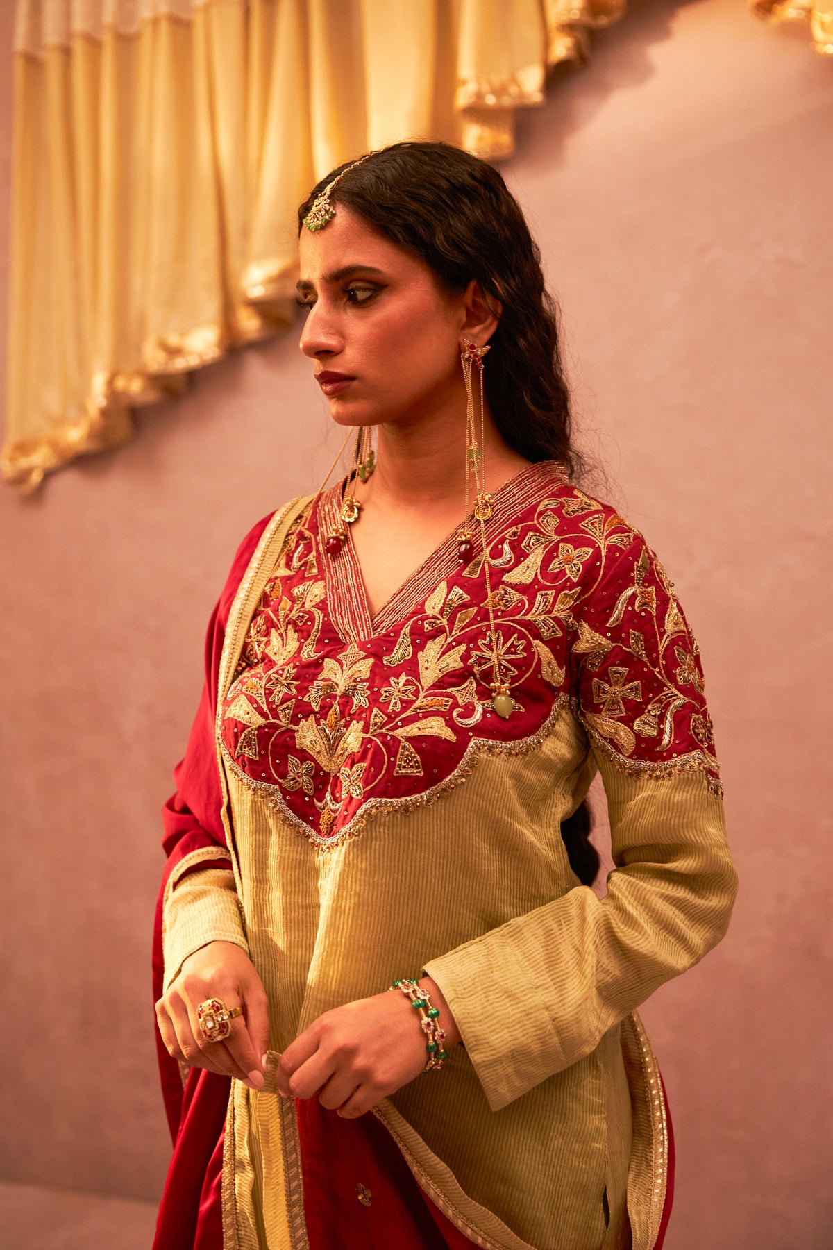Koyal Rani Embroidered Kurta Set- Set of 3 - 3