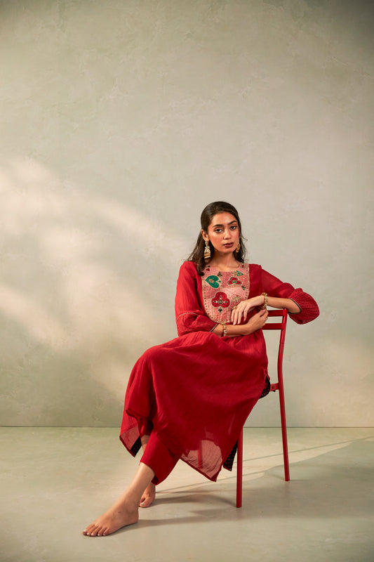 Kumkum Embroidered Kurta