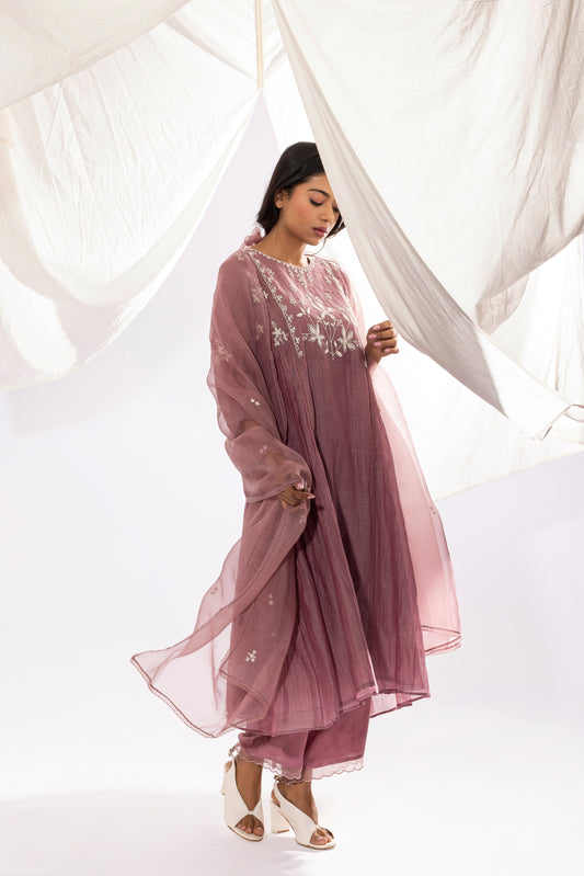 LILAC EMBROIDERED DUPATTA