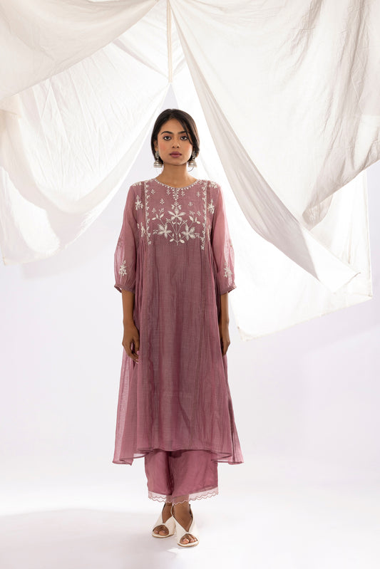 LILAC EMBROIDERED KURTA