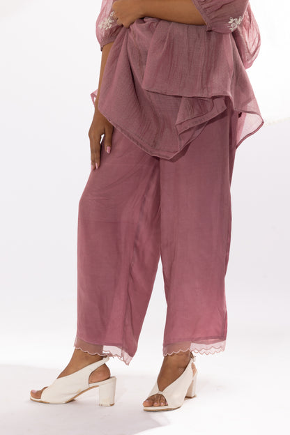 LILAC EMBROIDERED PANTS