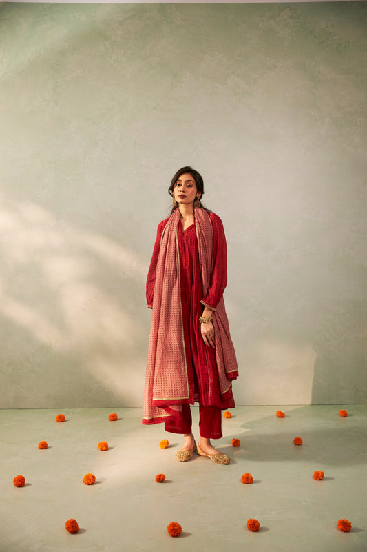 Laal Gulal Embroidered Kurta