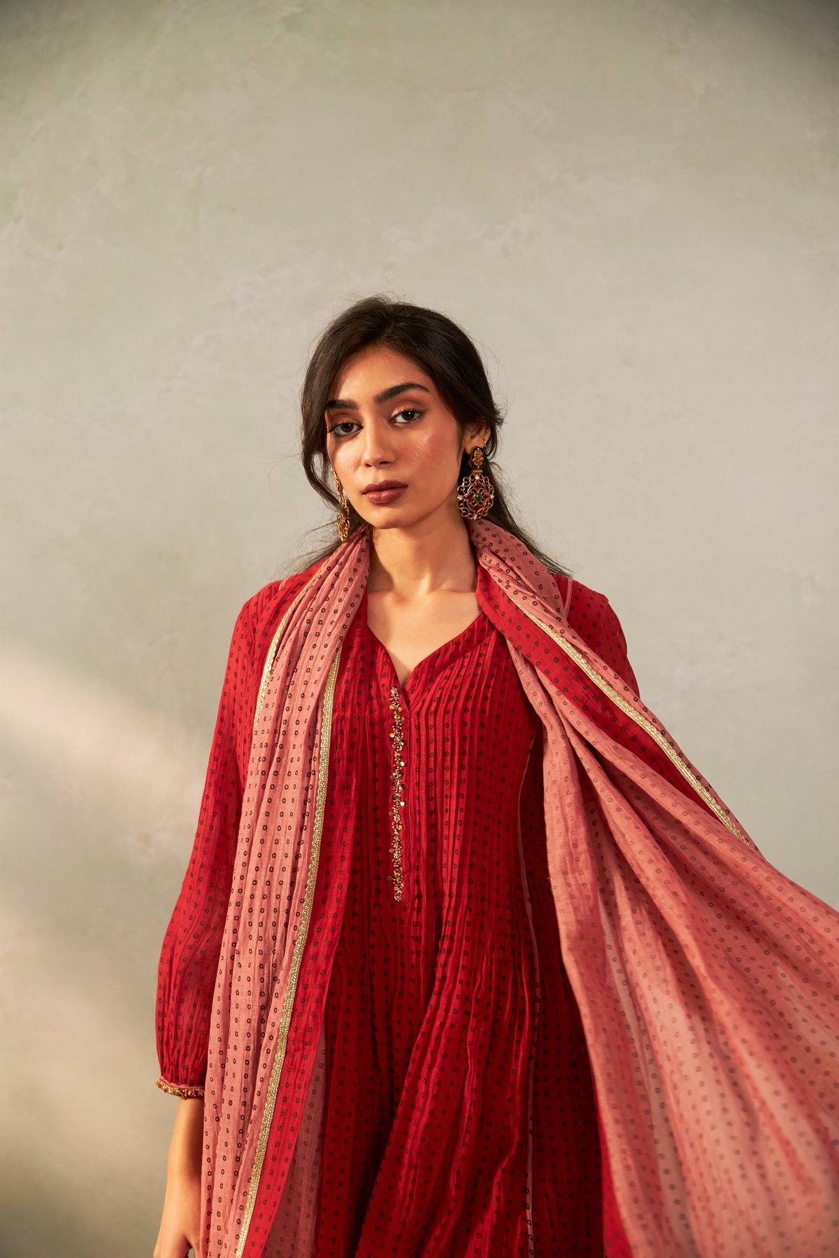 Laal Gulal Embroidered Kurta