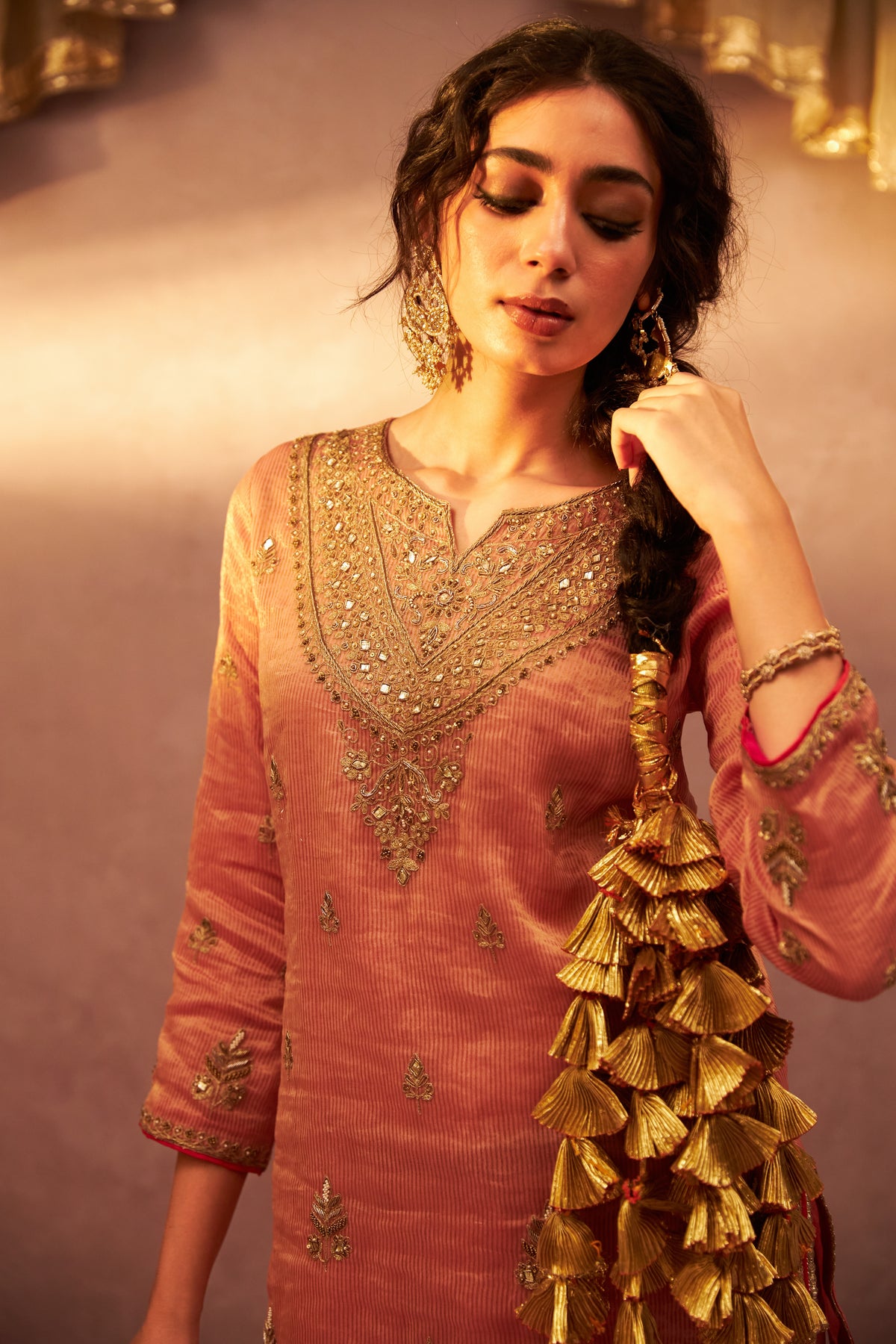 Lachak Leher Embroidered Kurta Set- Set of 3 - 4
