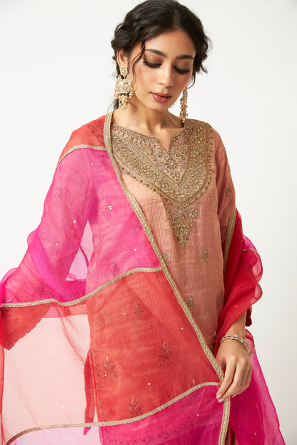 Lachak Leher Embroidered Kurta Set- Set of 3 - 8
