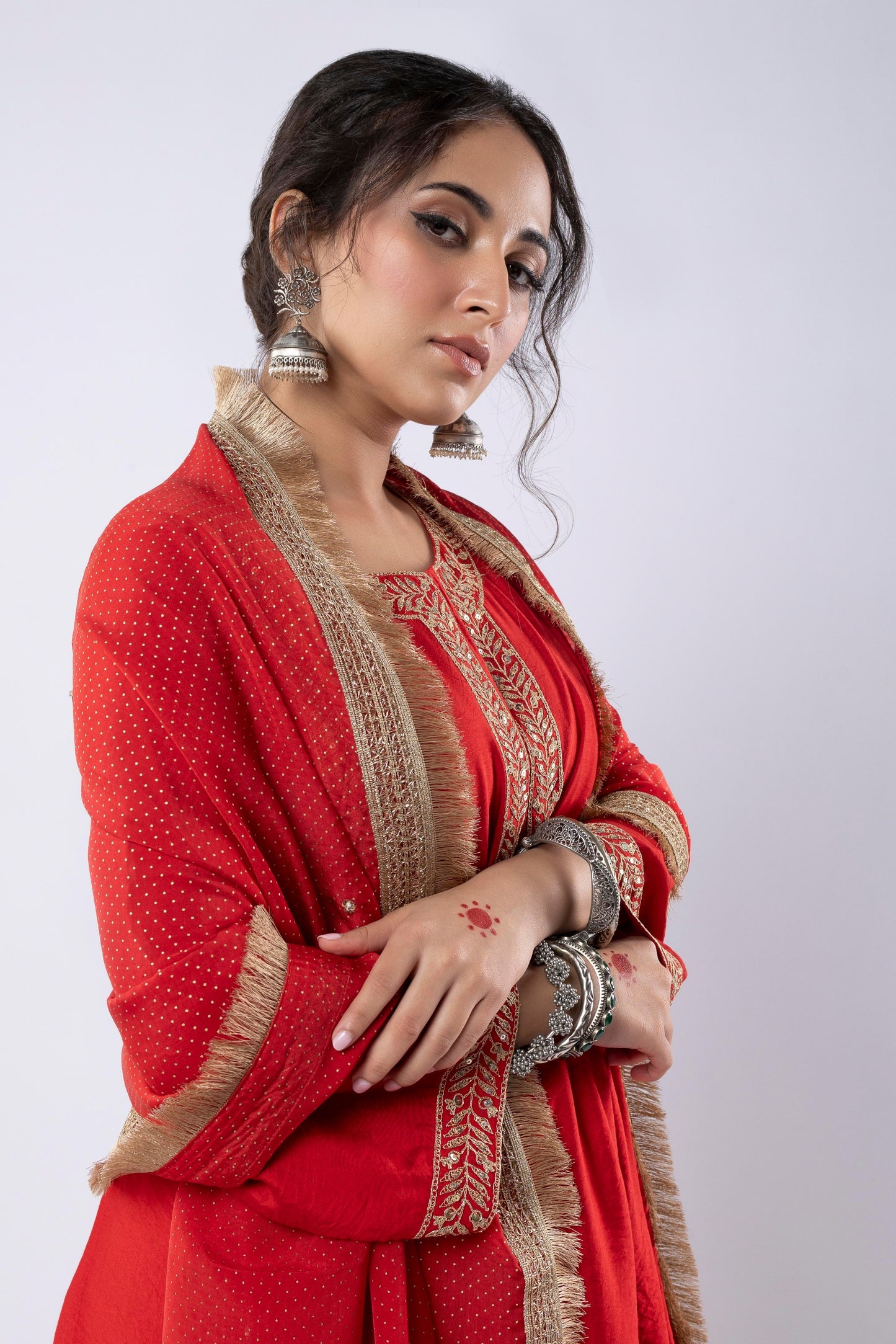 Lal Quila Embroidered dupatta