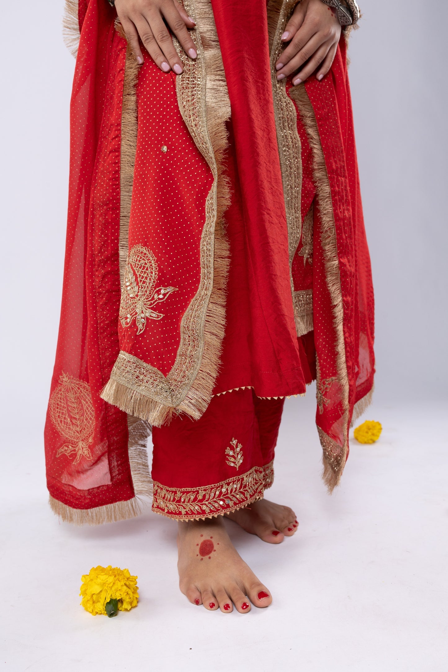 Lal Quila Embroidered dupatta