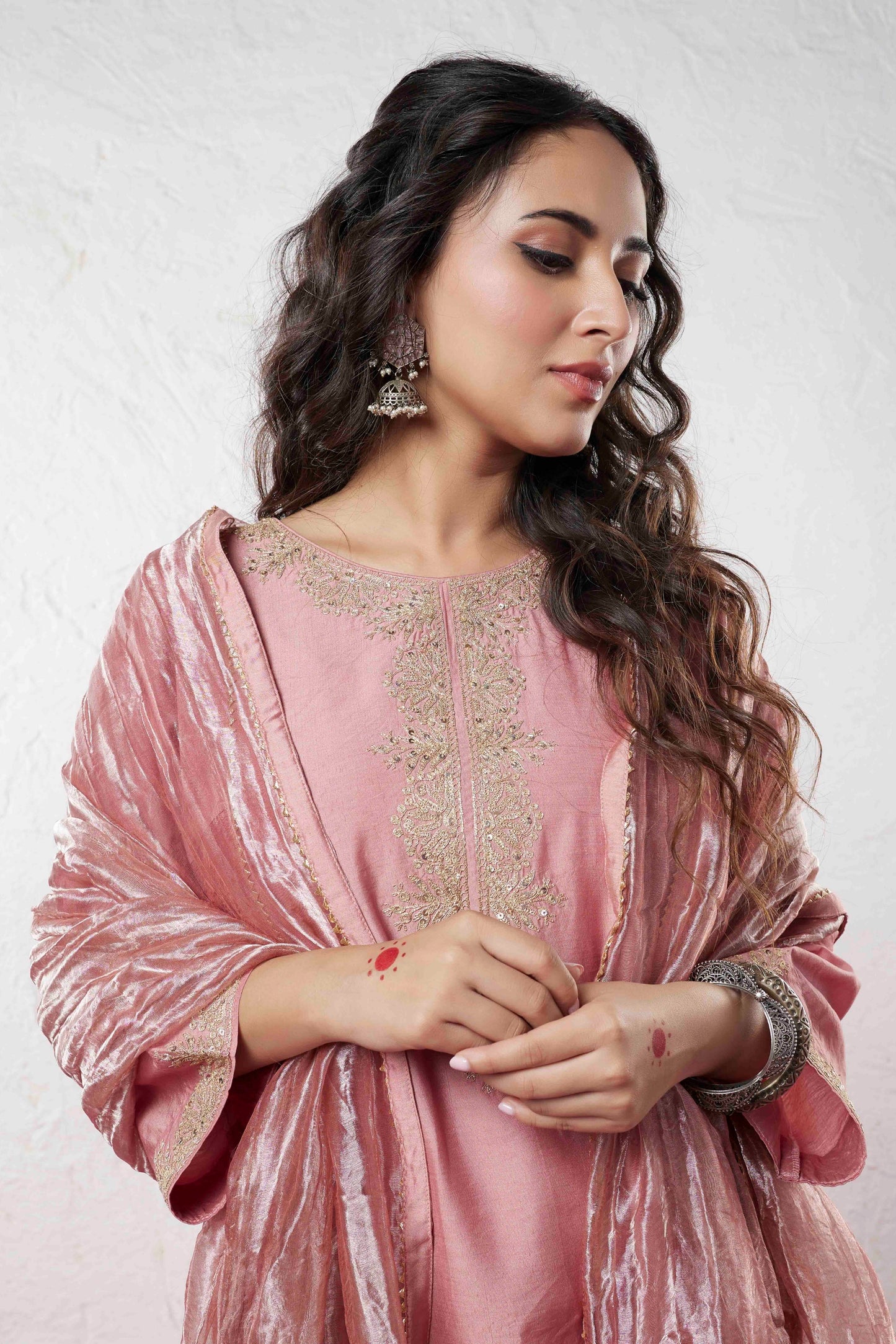 Lotus Embroidered Kurta Set