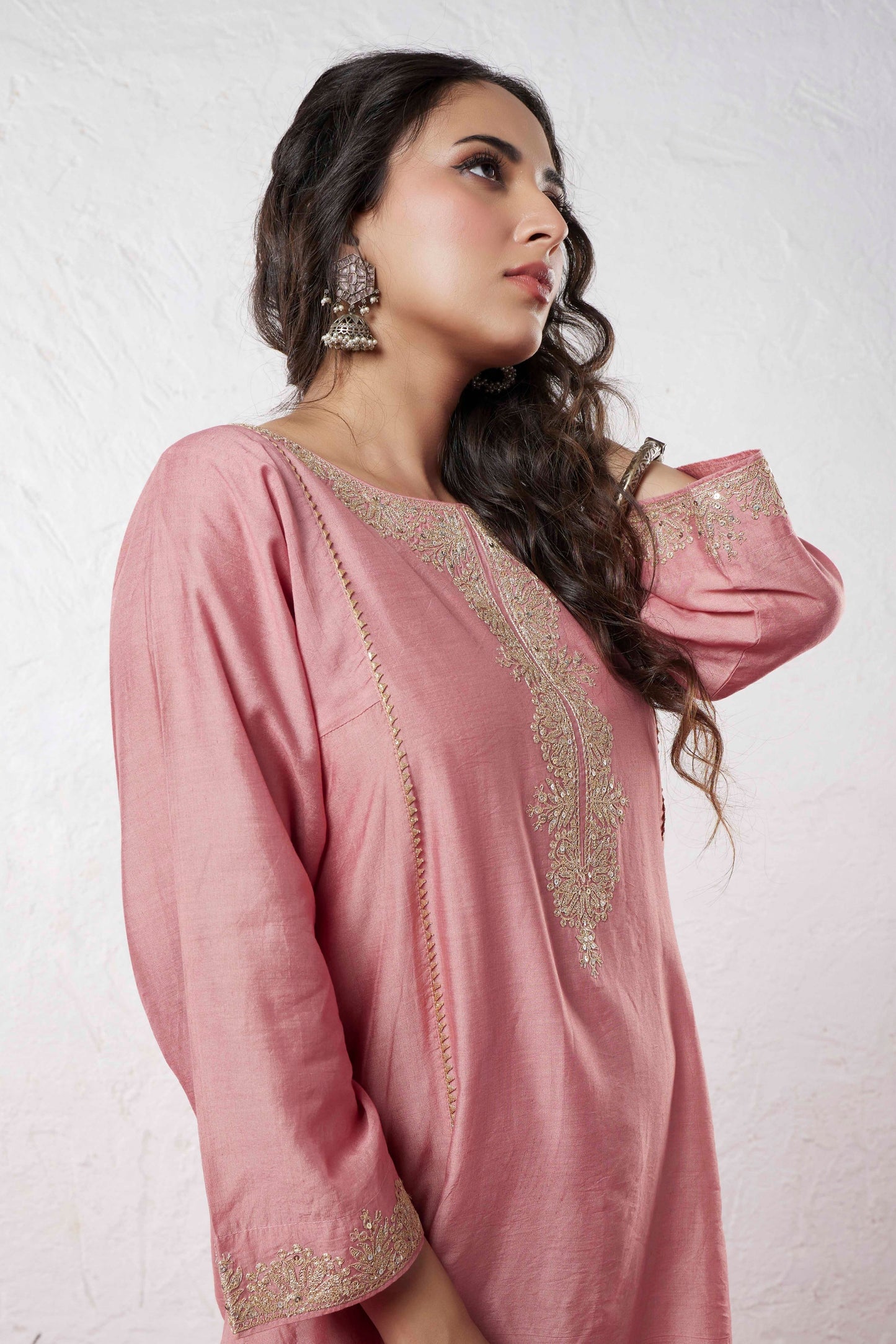 Lotus Embroidered Kurta Set