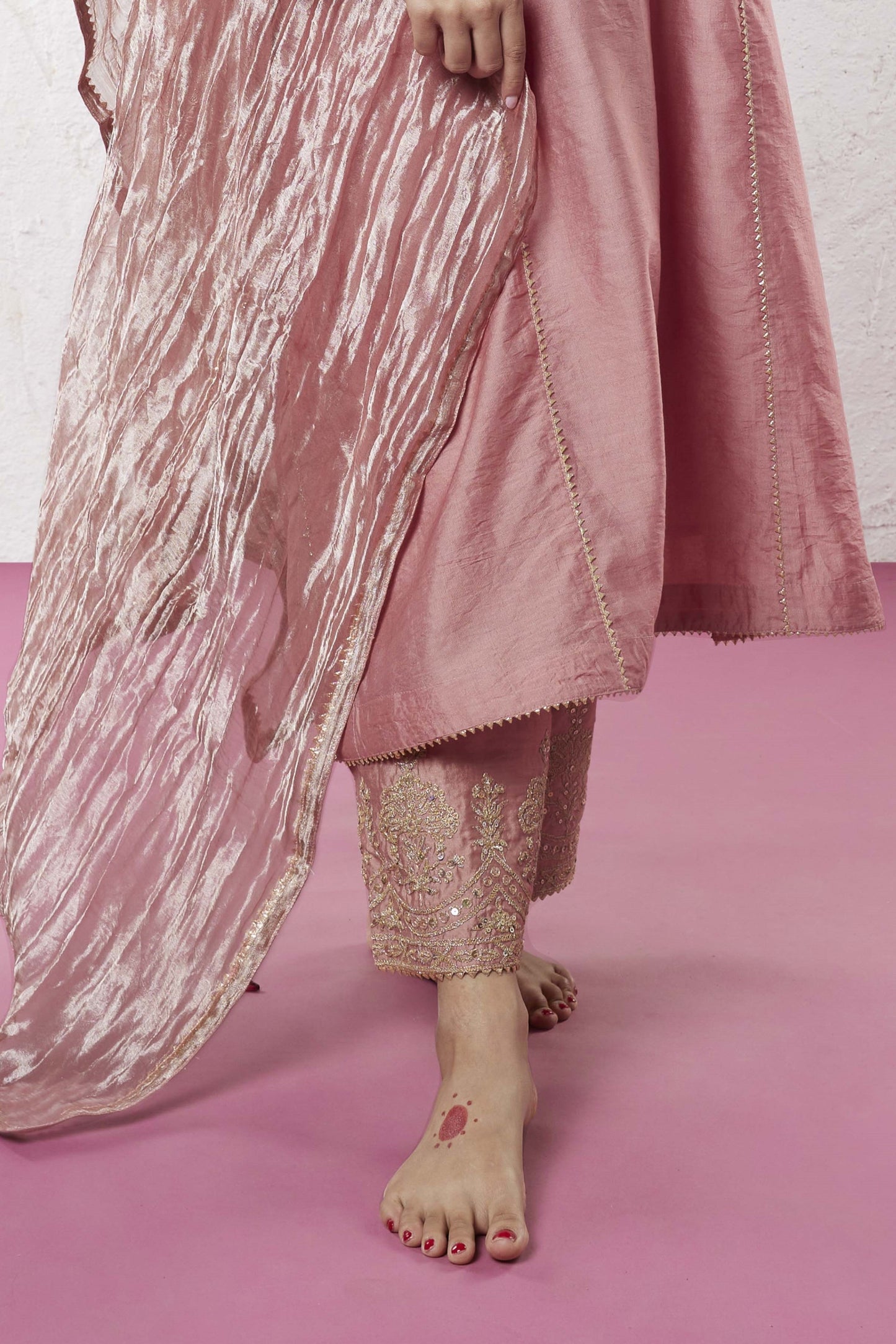 Lotus Embroidered Pants