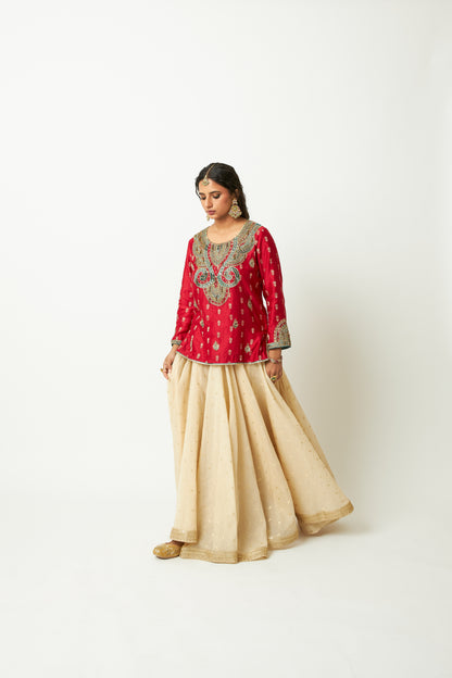 Noor Manjari Embroidered Kurta Set- Set of 3 - 9
