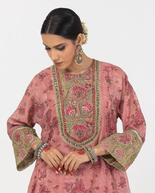 Gul-posh Hand Block Printed Kurta Set