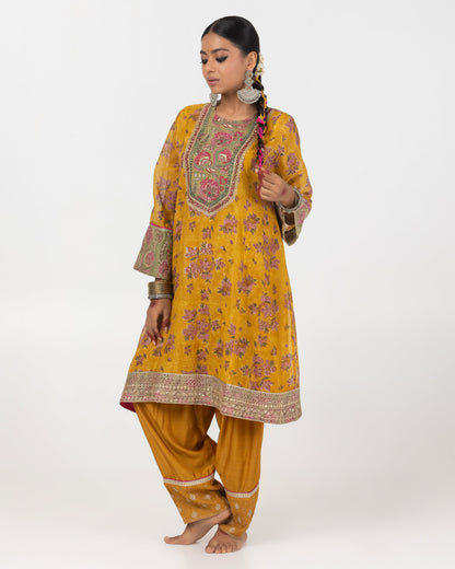 Shaadmaani Hand Block Printed Kurta