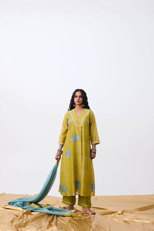 Zohur Hand Block Printed Kurta Set