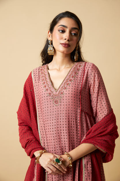Bijli Begum Embroidered Kurta Set- Set of 3
