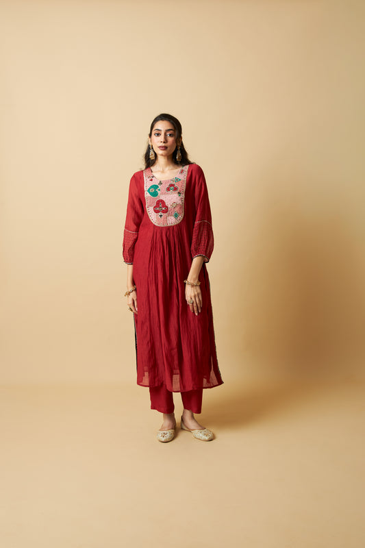 Kumkum Embroidered Kurta