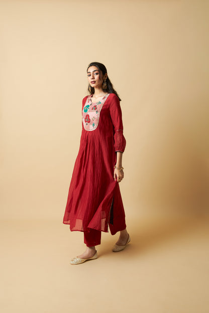 Kumkum Embroidered Kurta