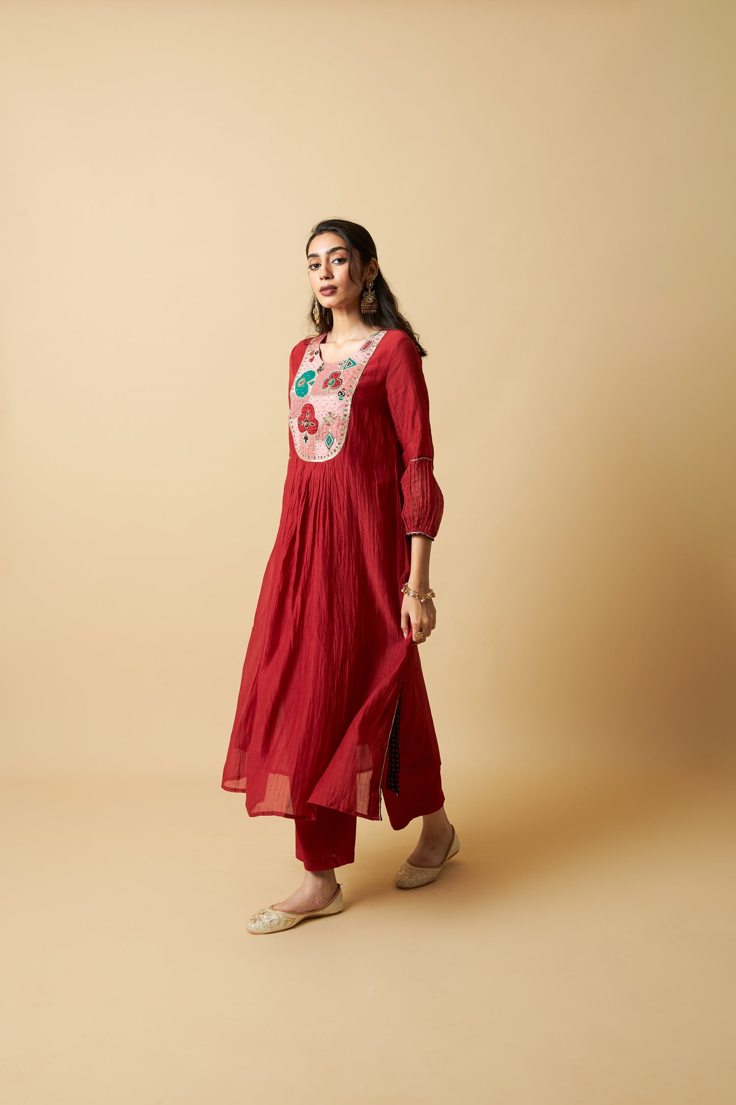 Kumkum Embroidered Kurta Set- Set of 3