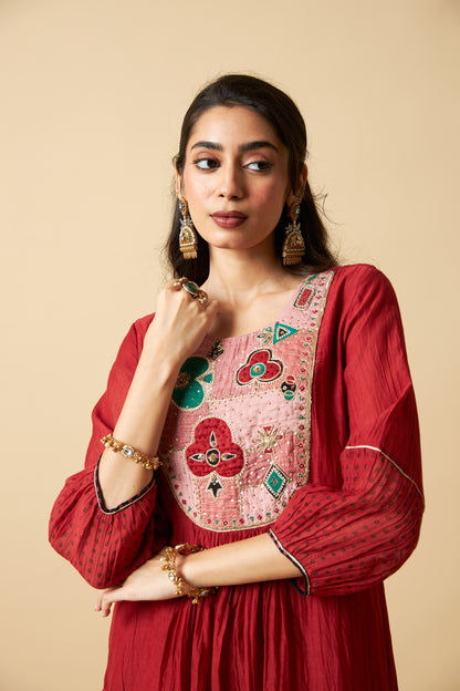 Kumkum Embroidered Kurta