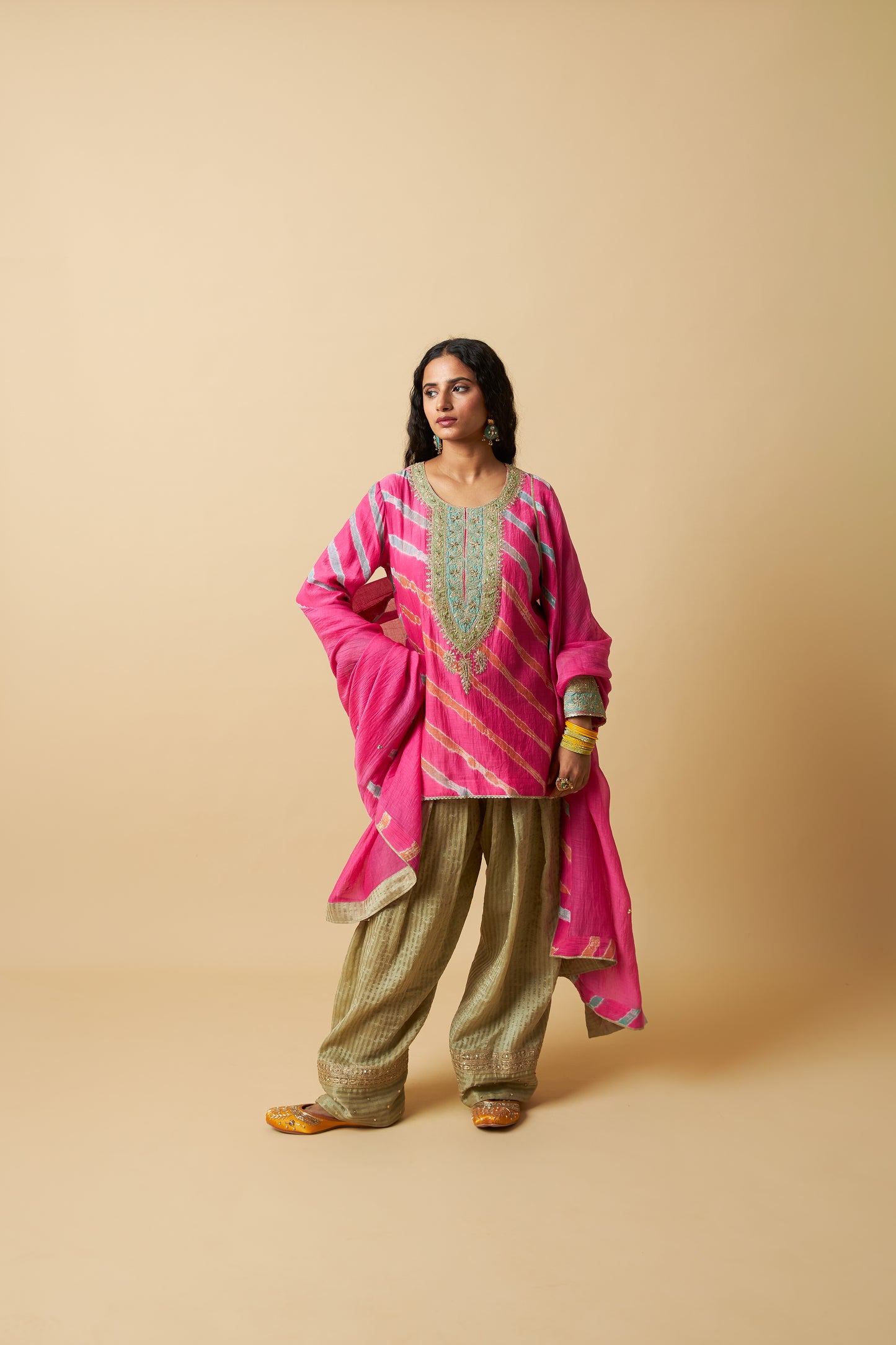 Gulnaar Gulabi Embroidered Dupatta