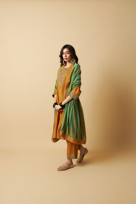 Peeli Pataka Embroidered Kurta Set- Set of 3