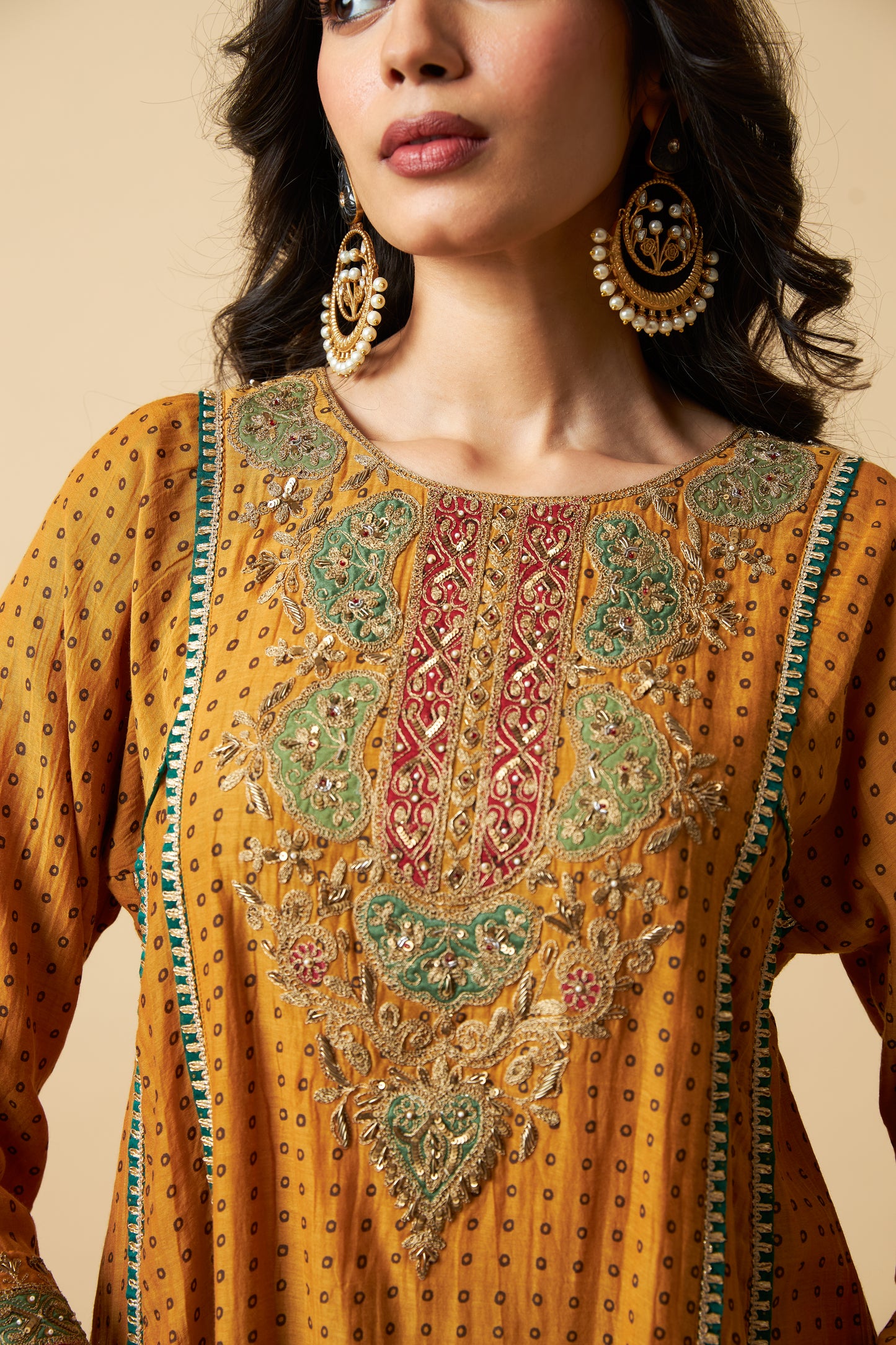 Peeli Pataka Embroidered Kurta