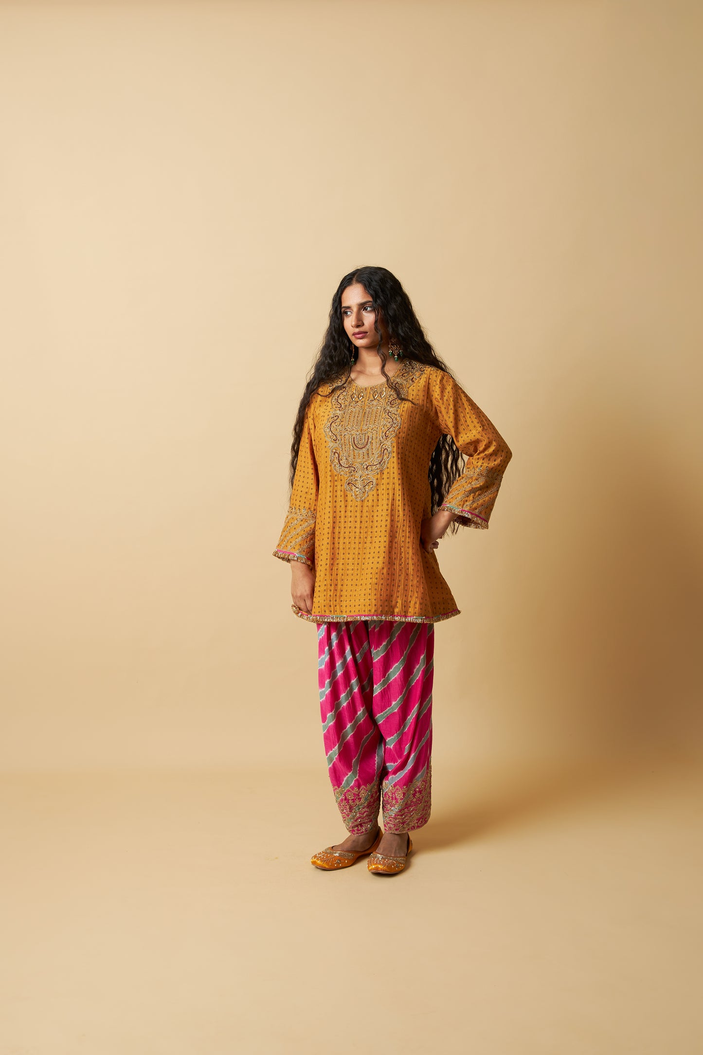 Basanti Bahaar Embroidered Farshi