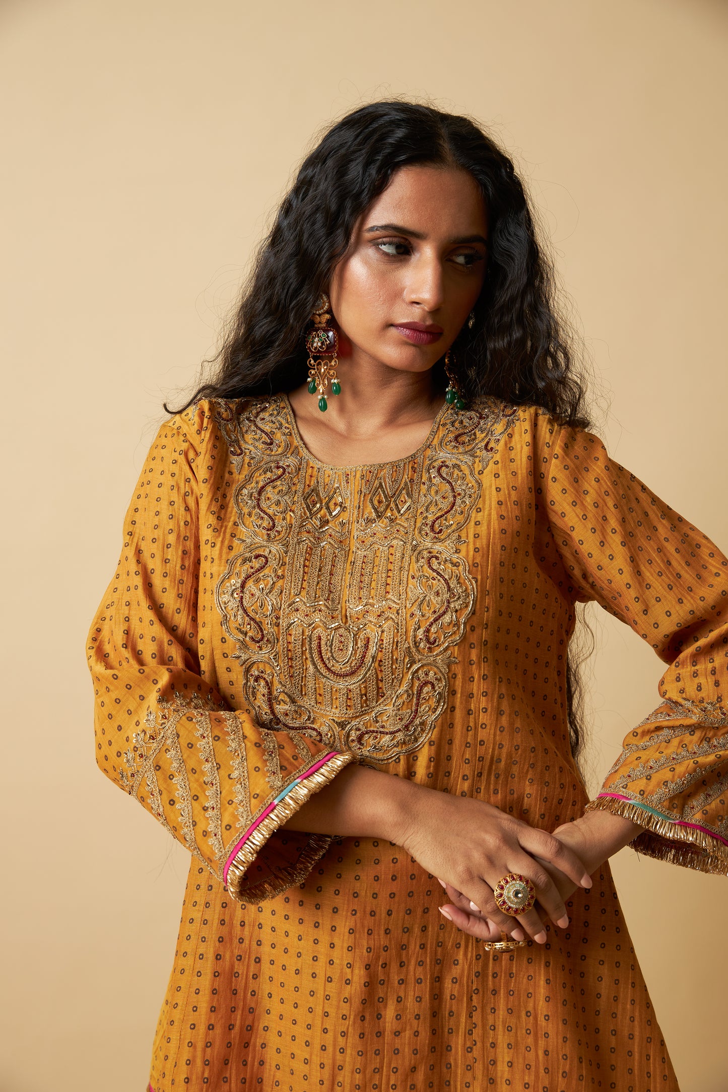 Basanti Bahaar Embroidered Kurta