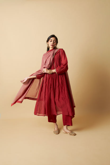 Laal Gulal Embroidered Dupatta