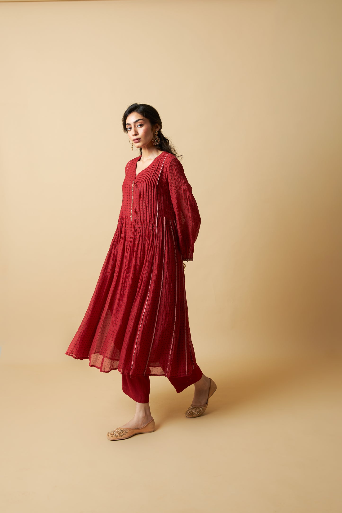 Laal Gulal Embroidered Kurta