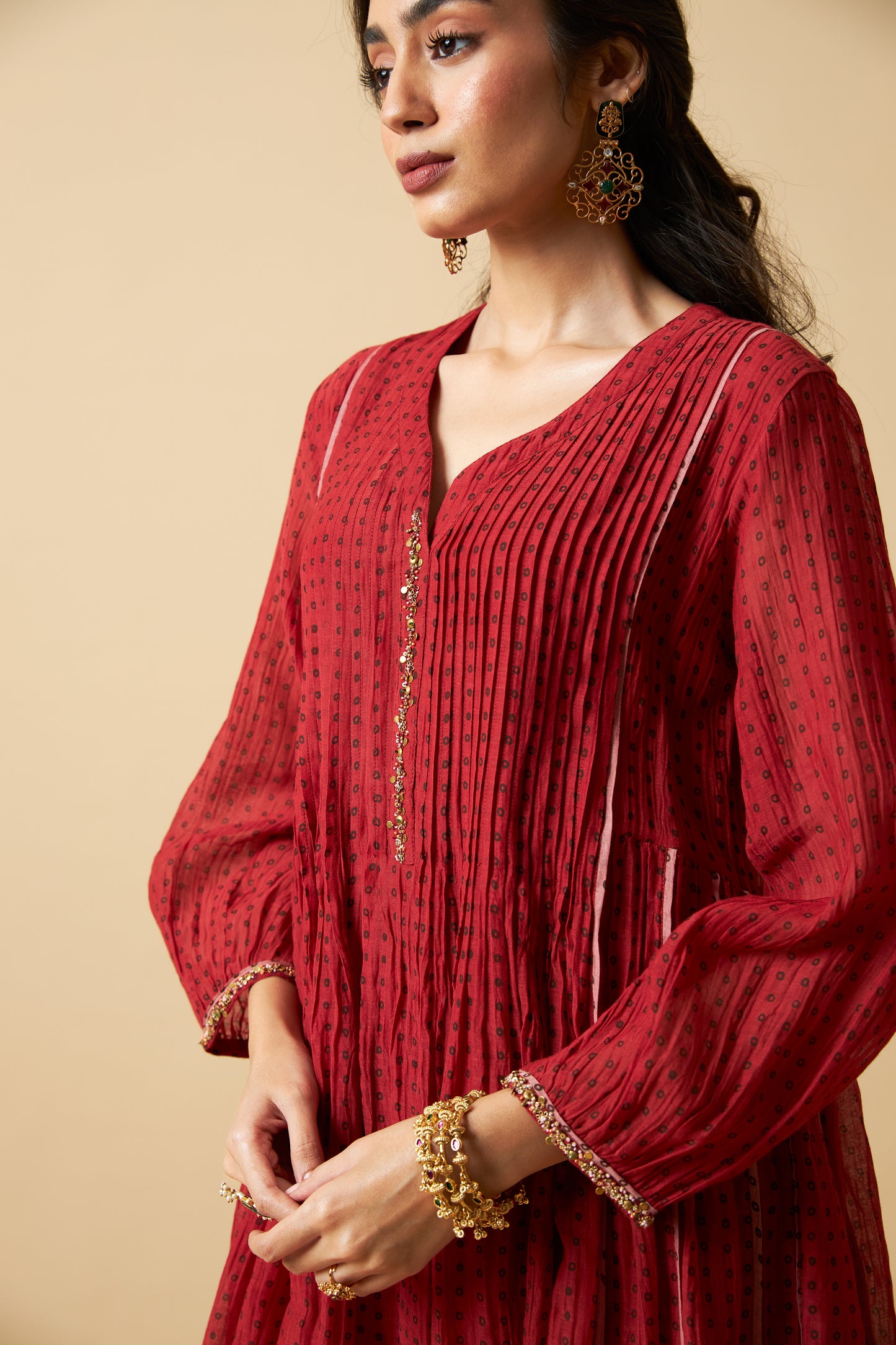 Laal Gulal Embroidered Kurta